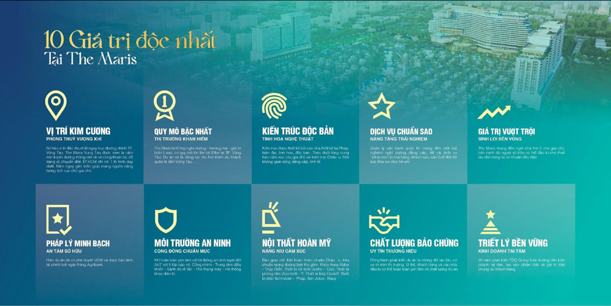 ĐIỂM NỔI BẬT CỦA THE MARIS VŨNG TÀU