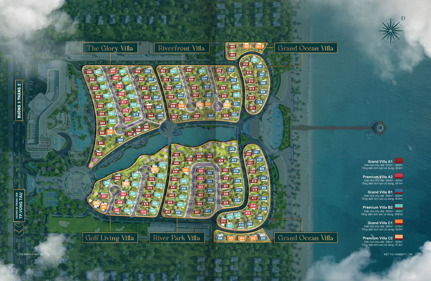 Mặt bằng phân khu biệt thự The Maris tại mặt tiền biển Chí Linh TP Vũng Tàu